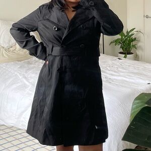 Steve Madden Black Trench Coat (sz L)
